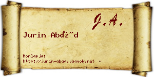 Jurin Abád névjegykártya